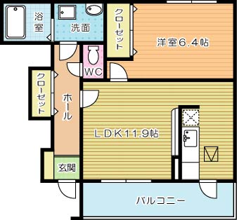 アルカンシエルＹ　Ｂ 101号室 間取り
