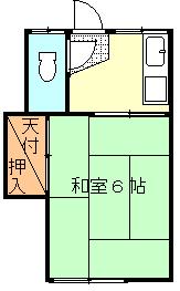 北戸荘 102号室 間取り
