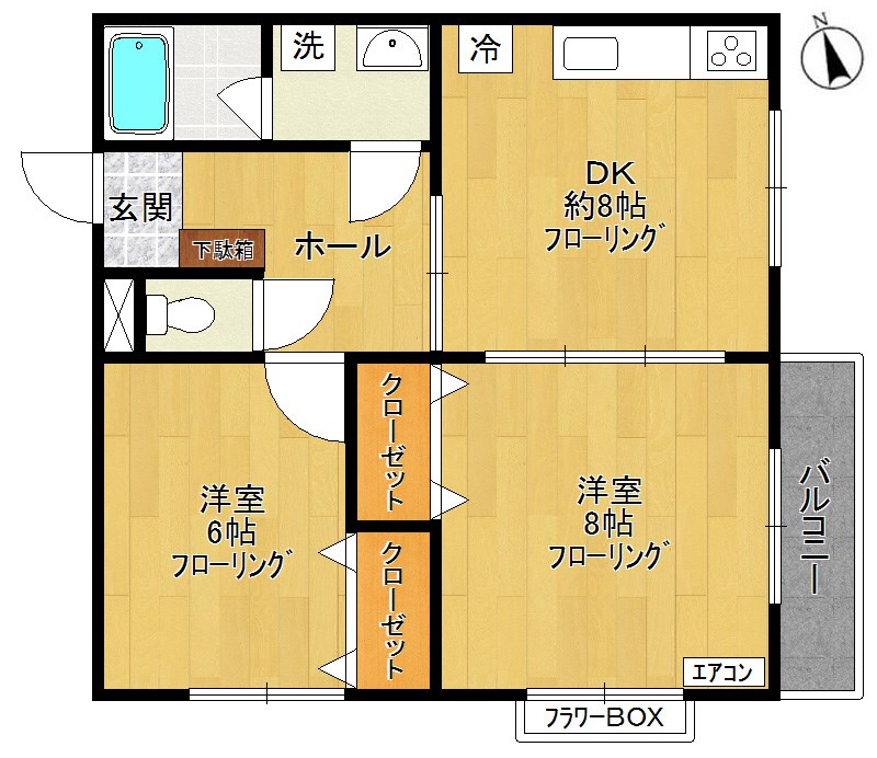 プラウトン 101号室 間取り