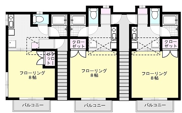 グランブルー X01~X06（1F）号室 間取り