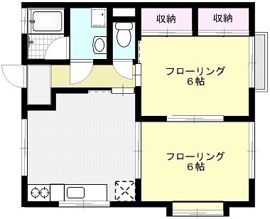 中村コーポⅡ X01~X05号室 間取り