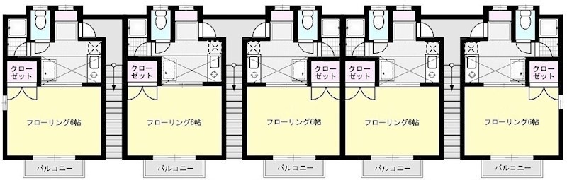 藤井ハイツ X01~X06（2F）号室 間取り