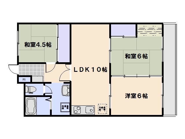 山陽マンション 502号室 間取り