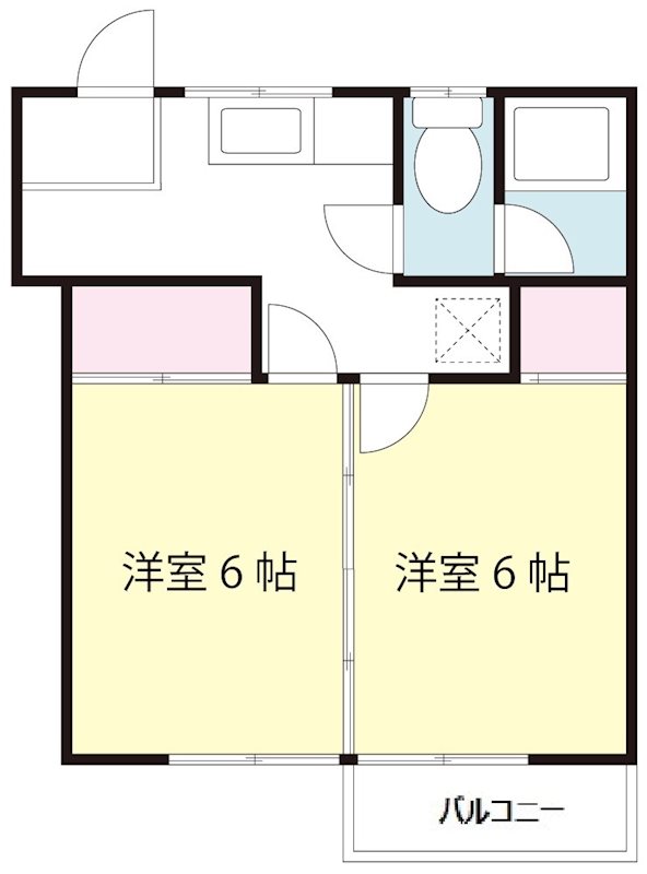 コーポ中村 X（6）号室 間取り