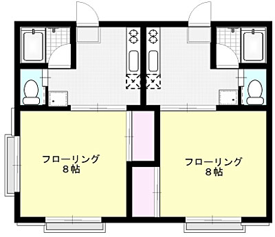 コーポ栄 X01~X02号室 間取り