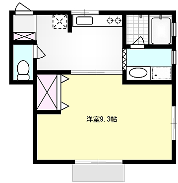 穂高ブラザーズ運河Ⅱ X01~X02（1F）号室 間取り