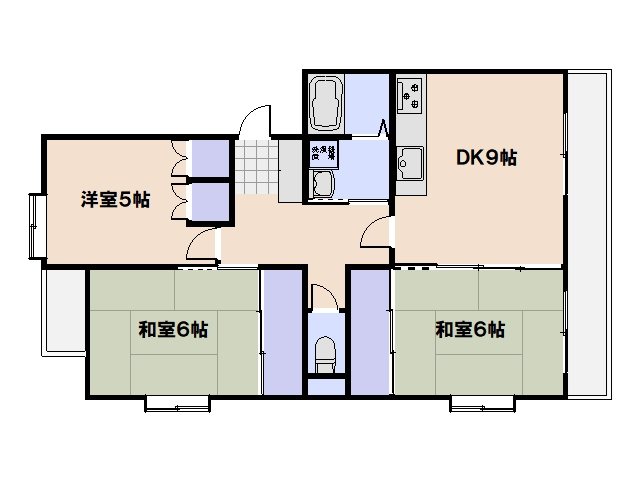 ライブ原田 302号室 間取り