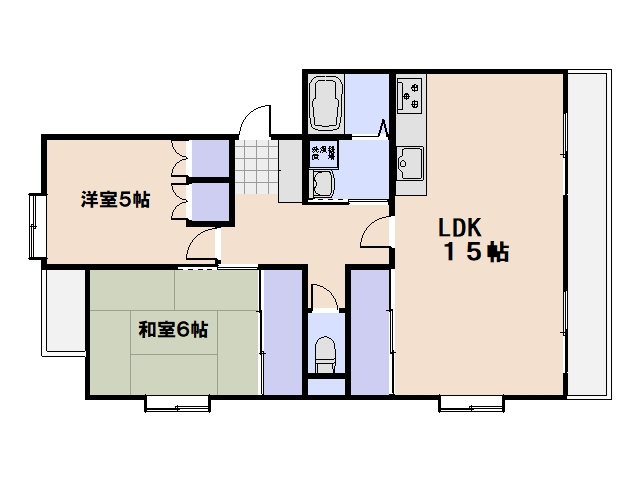 ライブ原田 402号室 間取り