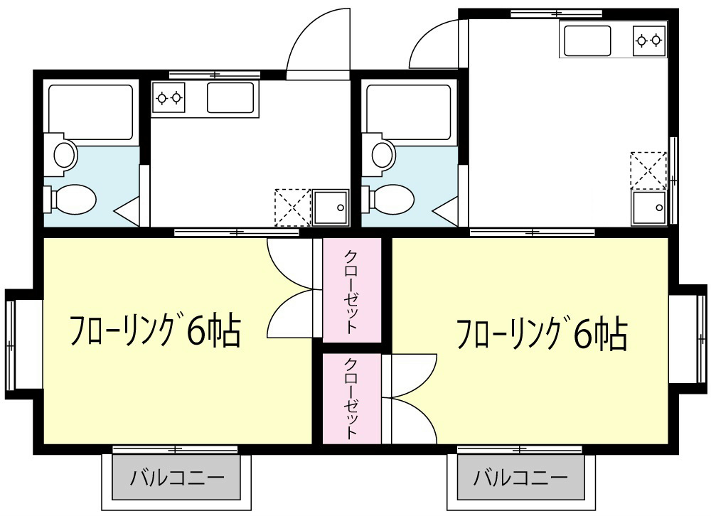 コーポミラージュ X01~X02号室 間取り