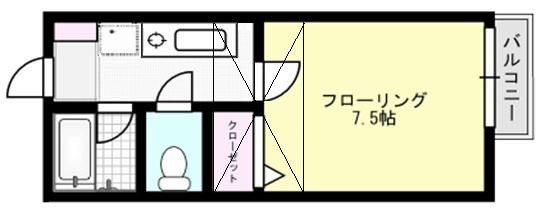 第6フジハイツ X01~X07（2F）号室 間取り