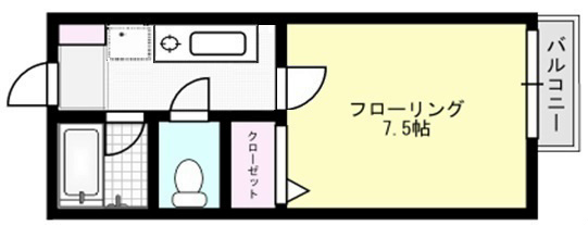 第6フジハイツ X01~X07（1F）号室 間取り