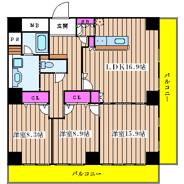 大阪府大阪市中央区北久宝寺町３丁目 間取り