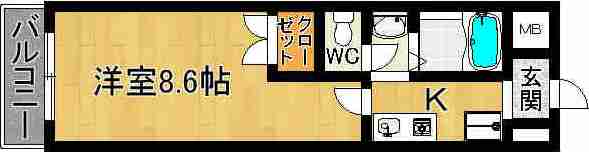 クレセール杉ヶ町 403号室 間取り