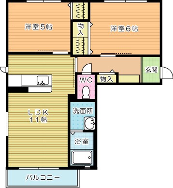 シンフォニーガーデンＢ 203号室 間取り