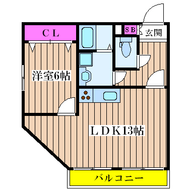大阪府大阪市中央区東心斎橋１丁目 間取り