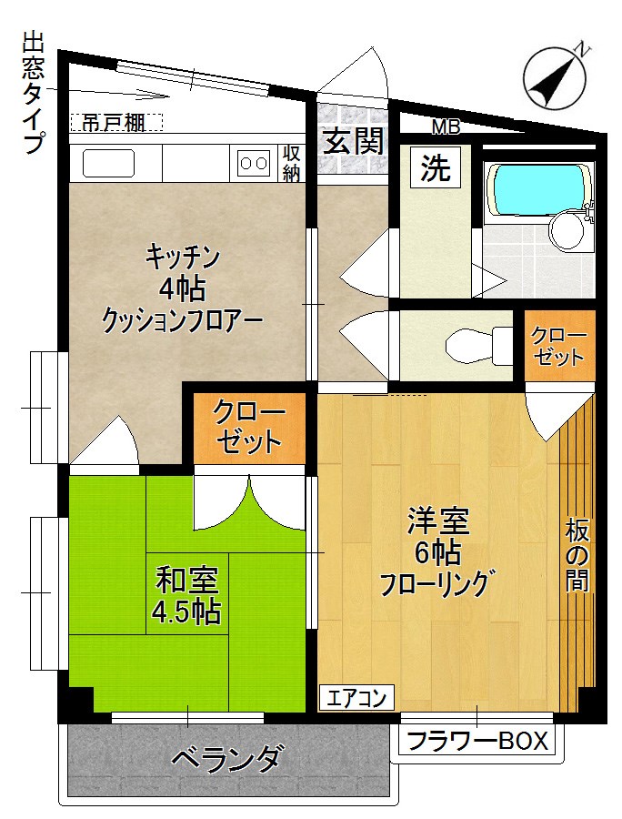 ハヤカワハイム 202号室 間取り