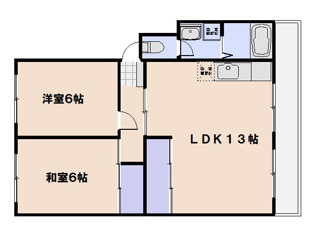 シャトウ春 206号室 間取り