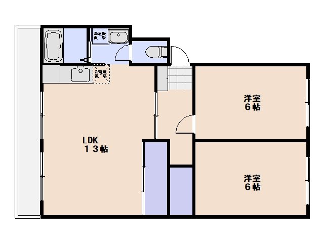 シャトウ春 103号室 間取り