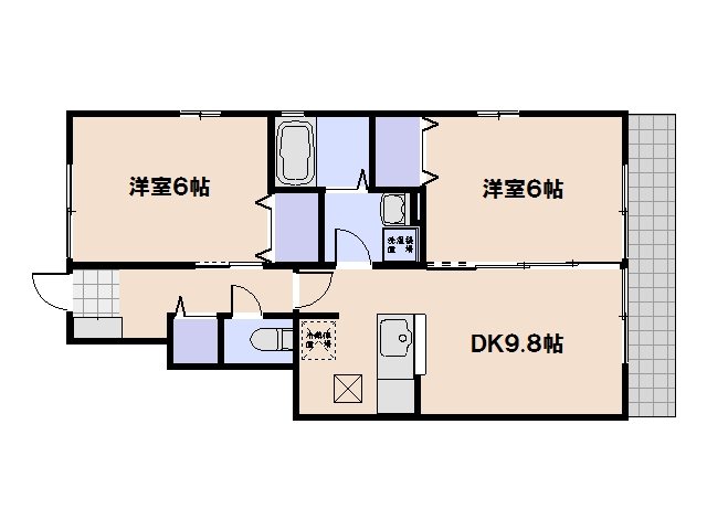メゾン沖・皆賀　B棟 間取り