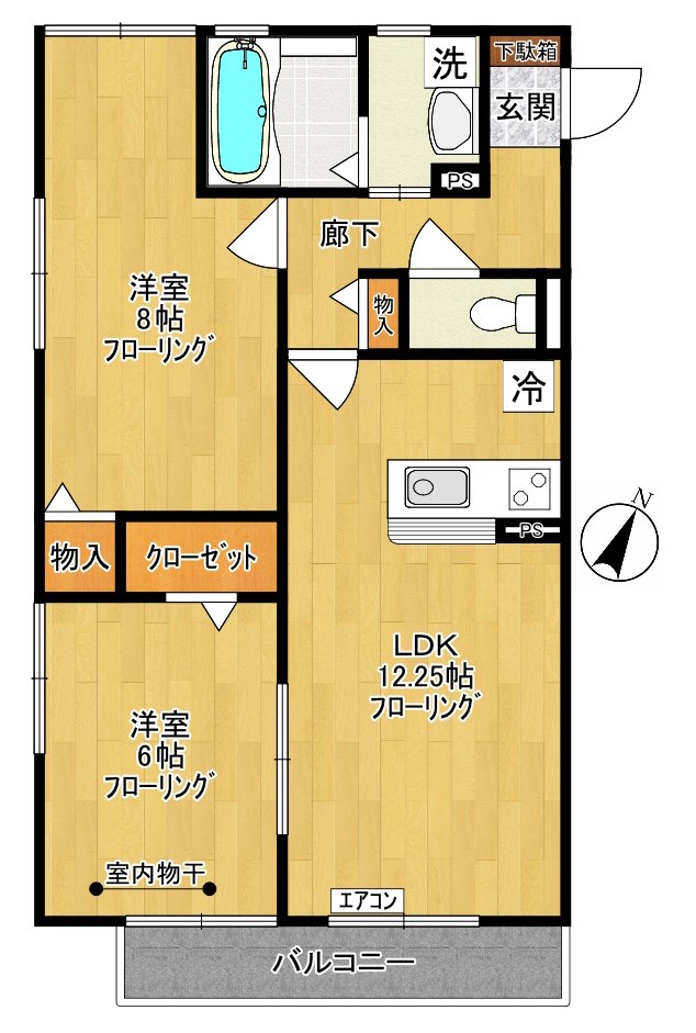 メゾングランメール 106号室 間取り