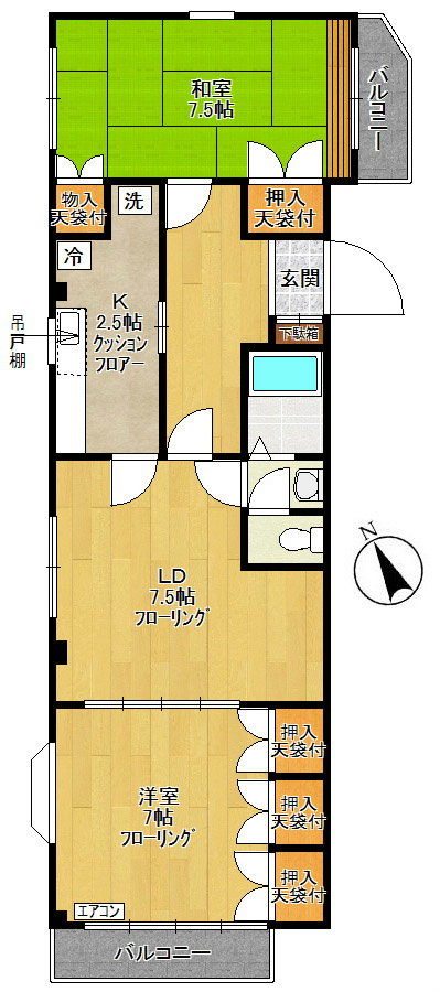 シャトレー・ラ・ドゥー 206号室 間取り