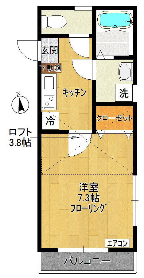 トワブラン 202号室 間取り