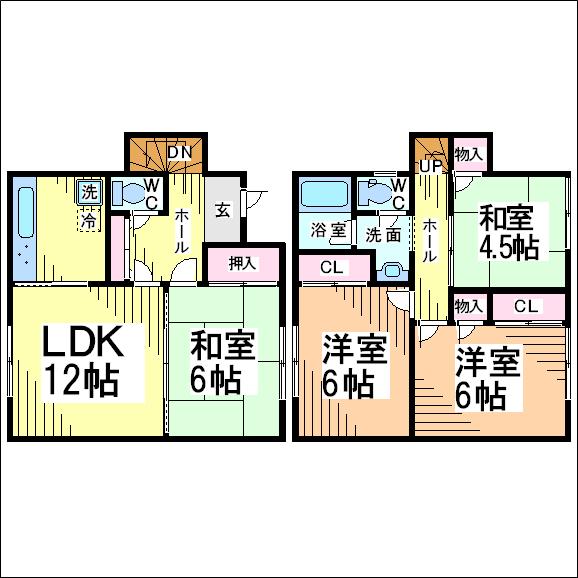 ハイツムサシノ３号棟 間取り図