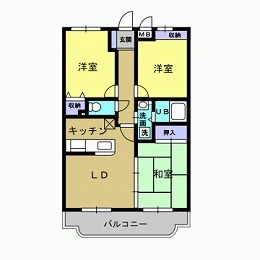 ハイツ・アムール 102号室 間取り