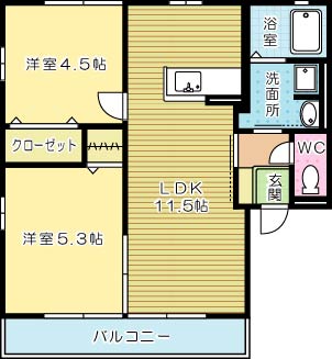 フローラルハイツ 203号室 間取り