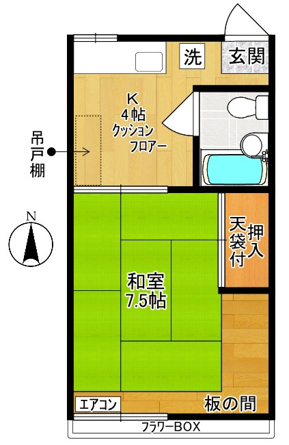 グリーンハイツ 202号室 間取り