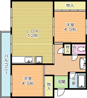 富野サンコーポ 106号室 間取り