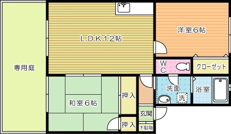 エクセル水神Ａ　 102号室 間取り