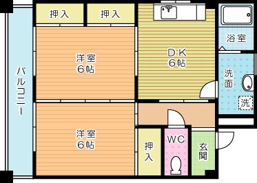 山喜ビル  703号室 間取り