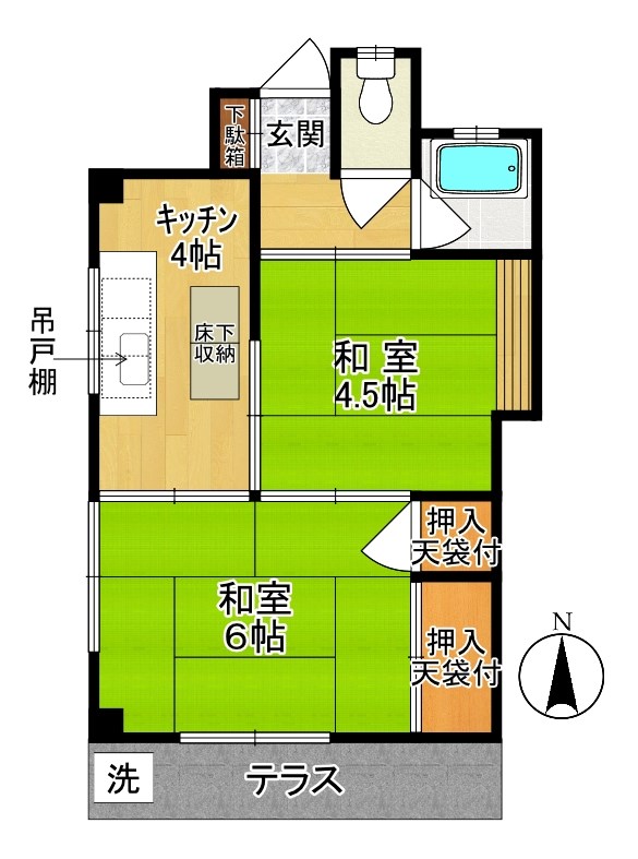 サンハイツ（菅5-12） 102号室 間取り