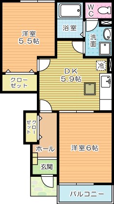 ソレアード中曽根Ｃ 間取り図