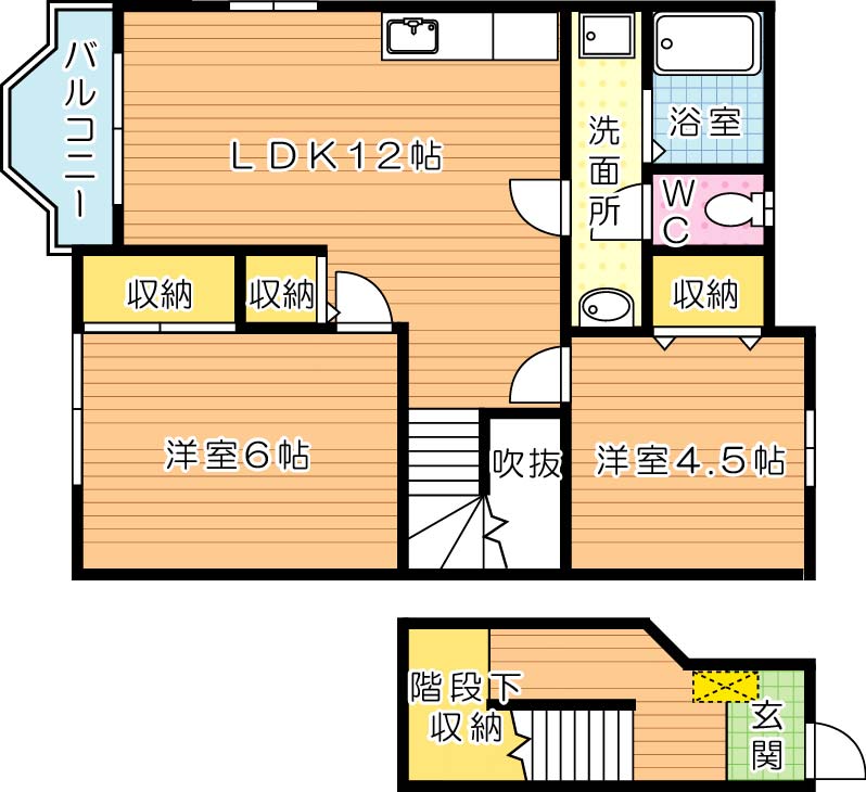 カンパーニャヴェルデ　B　 間取り