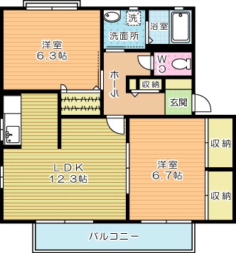 サンセールファミーユⅠ　Ｂ棟 間取り図