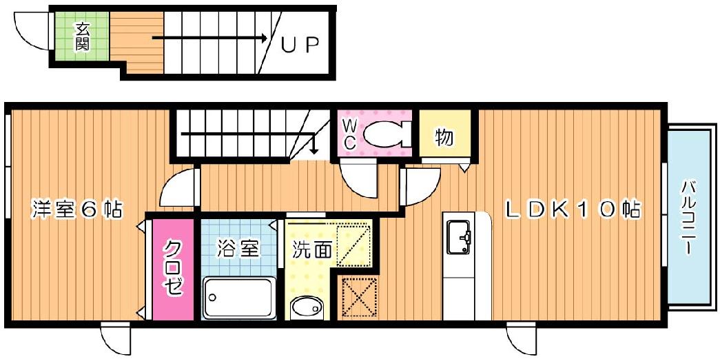 ベルムーンＡ棟 201号室 間取り