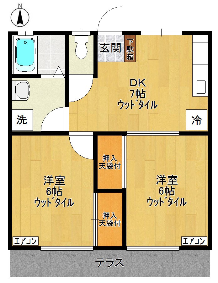 リバーサイドアイン 103号室 間取り