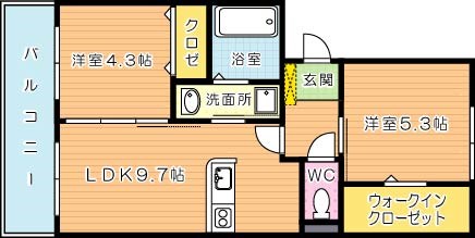 ボヌール　チヒロ 201号室 間取り
