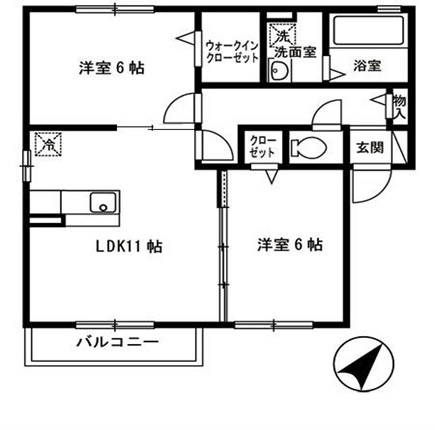 クロッシュ・デュ・ボヌールⅡ 間取り