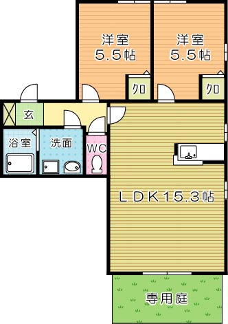 フルール泉台　　 101号室 間取り