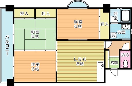 角田ビル片野新町  303号室 間取り