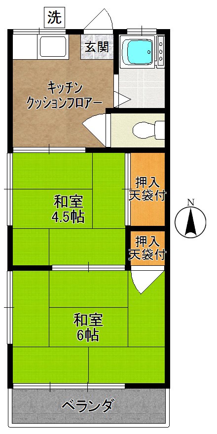 第2矢沢荘 202号室 間取り