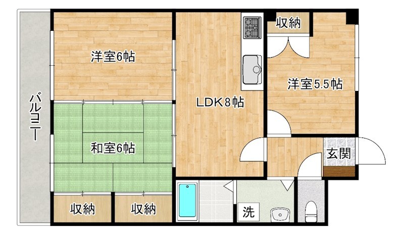 ニューサンリバー小倉 403号室 間取り