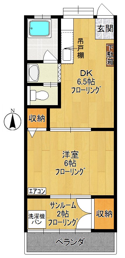 カーサタカラ 208号室 間取り