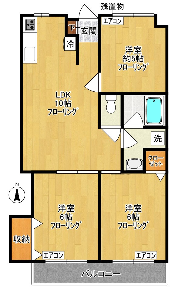 レフォール向ヶ丘 302号室 間取り