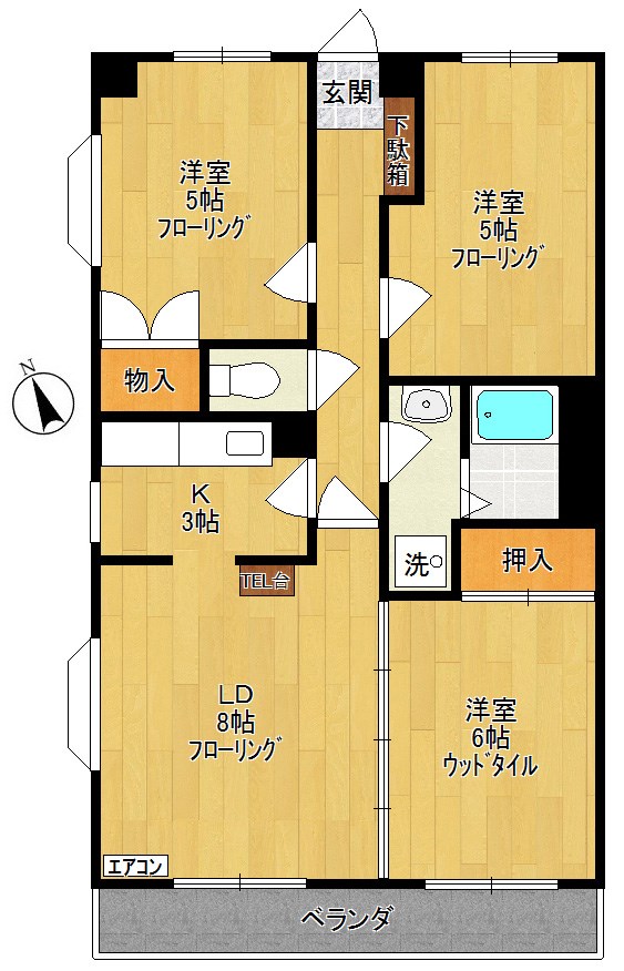 グリーンハイツ・ユキ 20D号室 間取り
