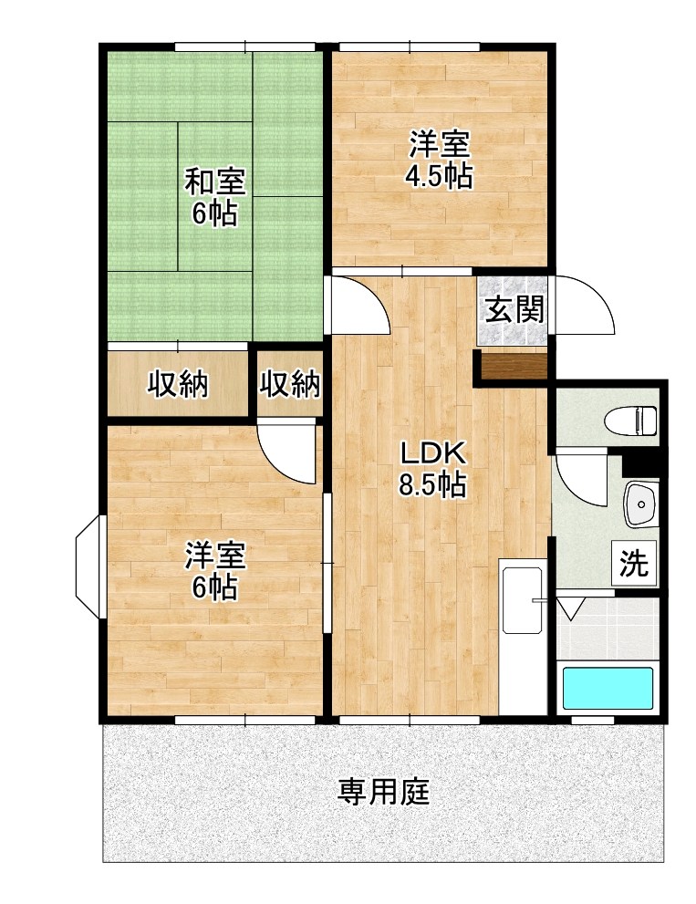 サクセス葛原　Ａ棟 102号室 間取り