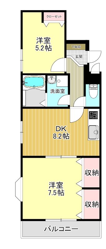 クレスト 305号室 間取り